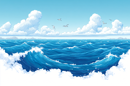Ocean Waves and Seagulls
