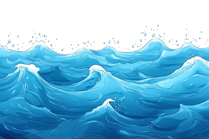 Free Download Blue Ocean Waves Vector Illustration