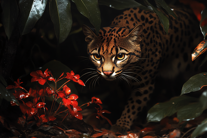 Ocelot In The Jungle