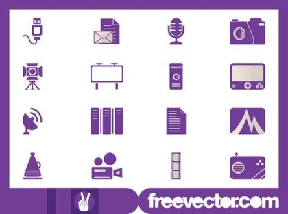 Tech Icon Set Free Vector