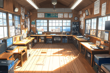 Office Interior With Wooden Furniture