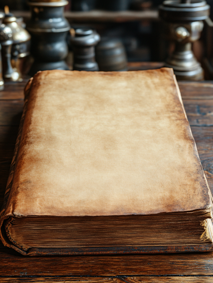 Old Book On Wooden Table