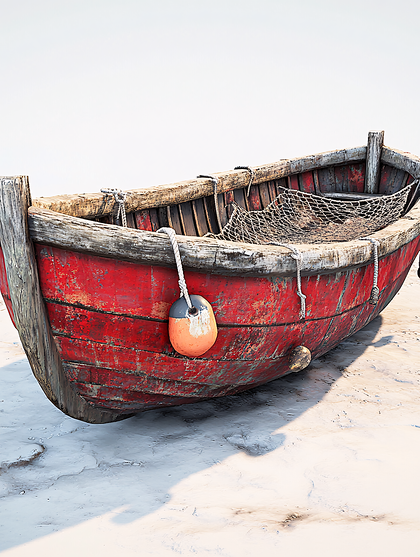 Old Fishing Boat On Beach