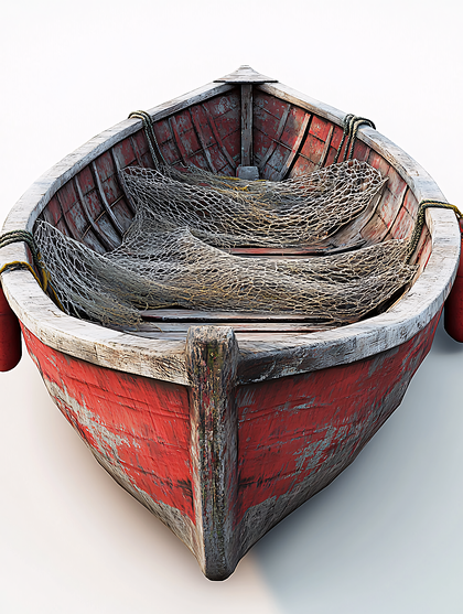Old Fishing Boat With Nets