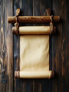 Old Paper Scroll On Wooden Wall