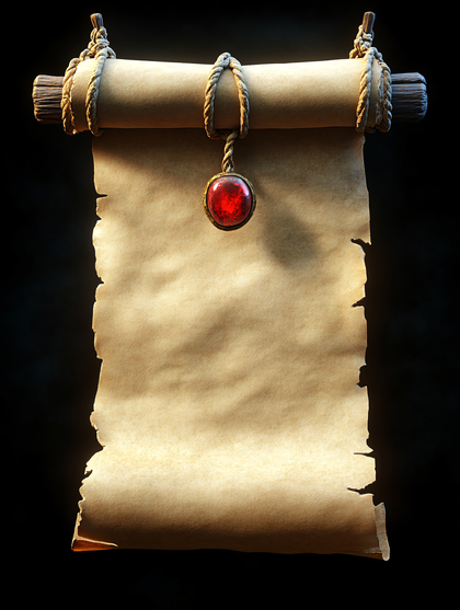 Old Paper Scroll With Gem