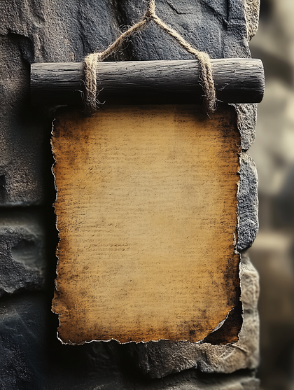 Old Paper Sign Hanging