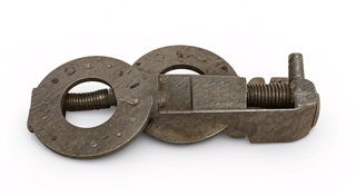 rusty industrial clamp