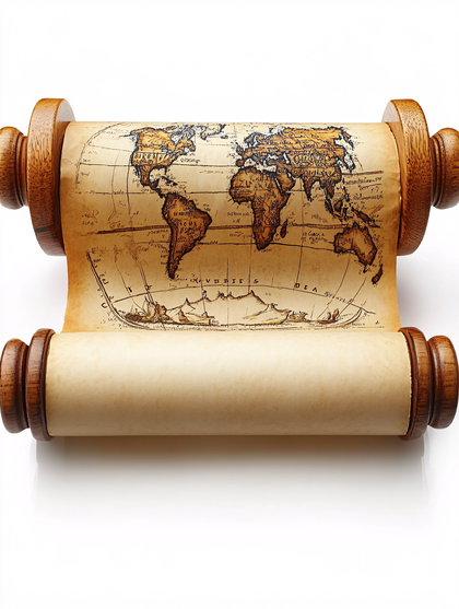 Old World Map Scroll