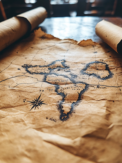 Old World Map Scroll