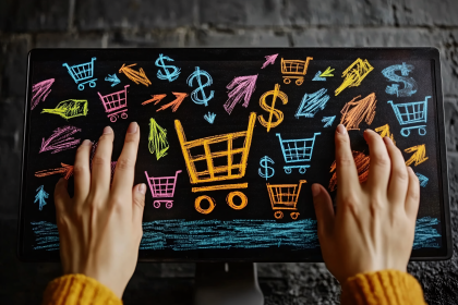 Online Shopping Concept Displayed on Screen