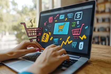Online Shopping On Laptop