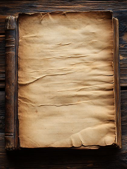 Open Antique Book On Wooden Table