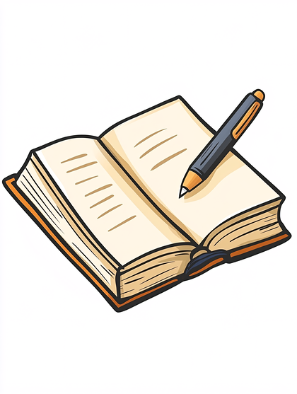 Open Book With Pen