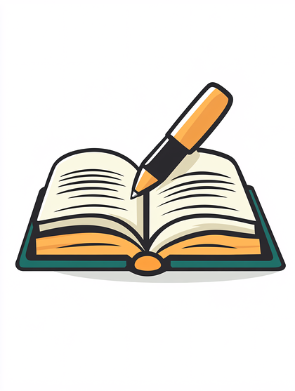 Open Book With Pen