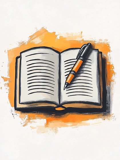 Open Book With Pen
