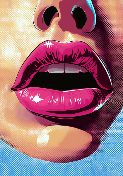 Open Lips Pop Art