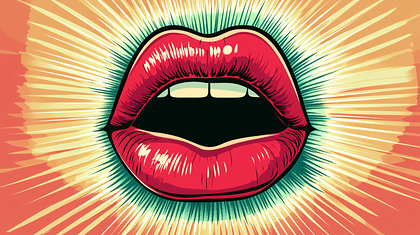 Open-Mouth Lips Illustration