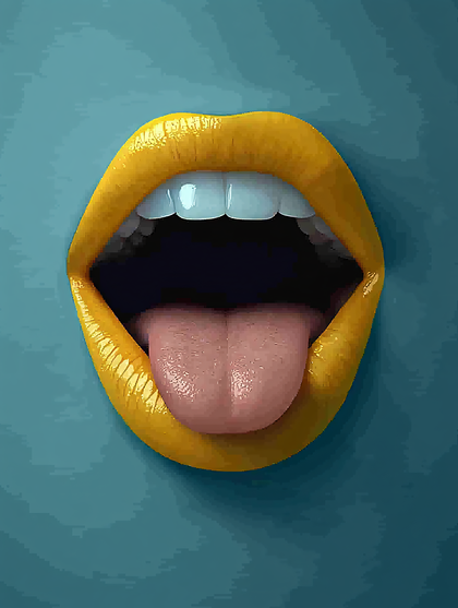 Open Mouth With Yellow Lips