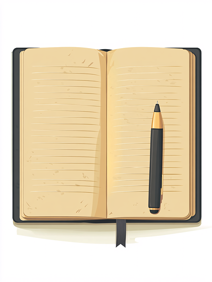 Open Notebook With Pen