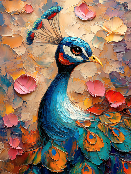 Opulent Peacock Impasto