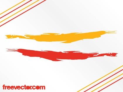 Orange and Red Paint Strokes Free Vector