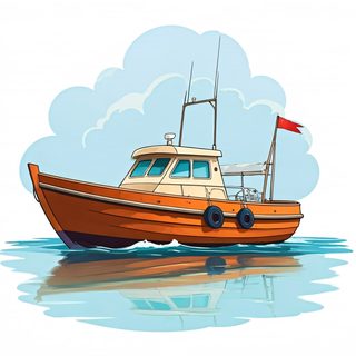 orange fishing boat