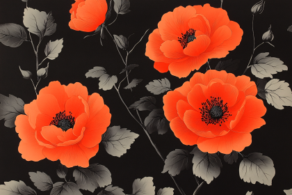 Orange Floral Bloom