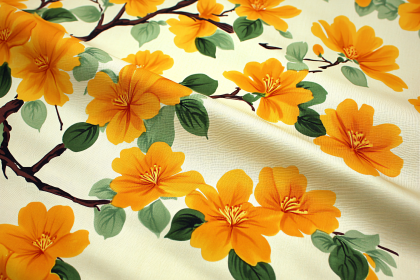 Orange Floral Fabric Pattern