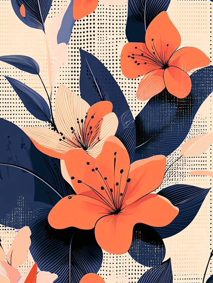 Orange Floral Pattern