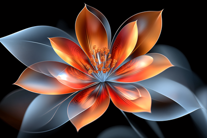 Orange Fractal Flower