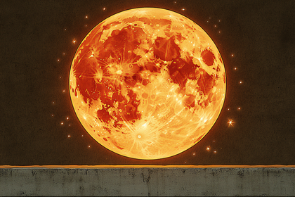 Orange Full Moon Night