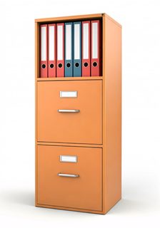 orange filing cabinet