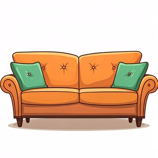 orange sofa illustration