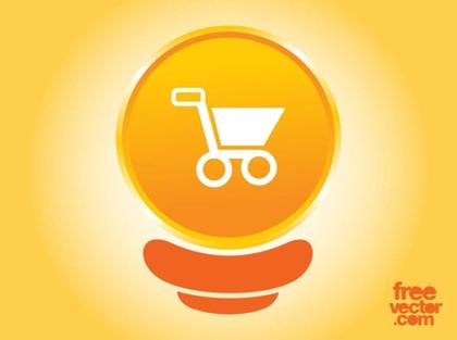 Orange Shopping Cart Button Free Vector