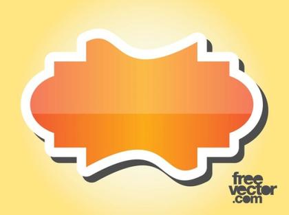 Orange Sticker Design Free Vector