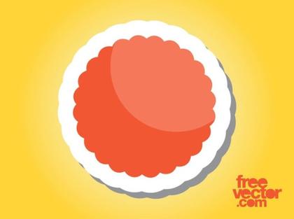 Orange Sticker Free Vector