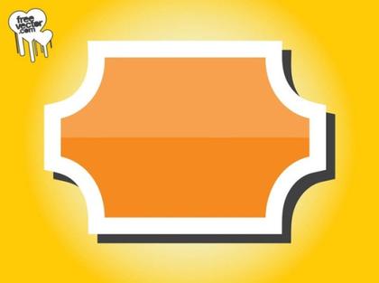 Orange Sticker Layout Free Vector