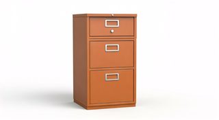 orange filing cabinet