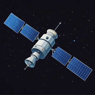 orbiting space satellite