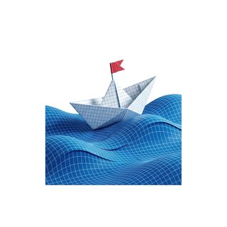 paper boat on waves