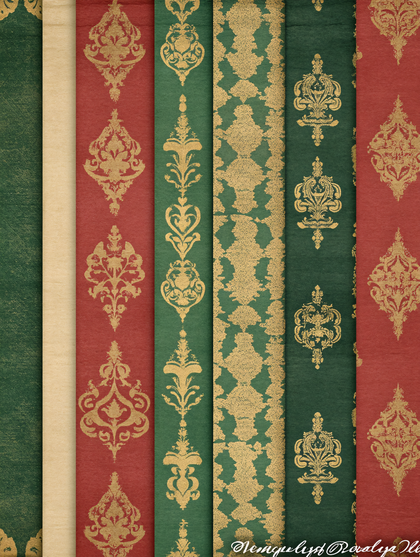 Ornamental Damask Stripe Background