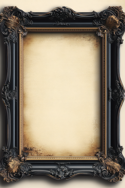 Ornate Black and Gold Picture Frame