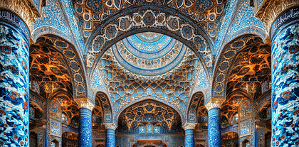 Ornate Blue and Gold Architectural Interior