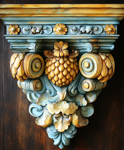 Ornate Carved Wooden Corbel