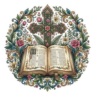 bible floral cross