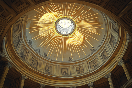 Ornate Dome With Sunlight Rays