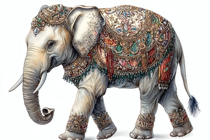 Ornate Elephant Illustration