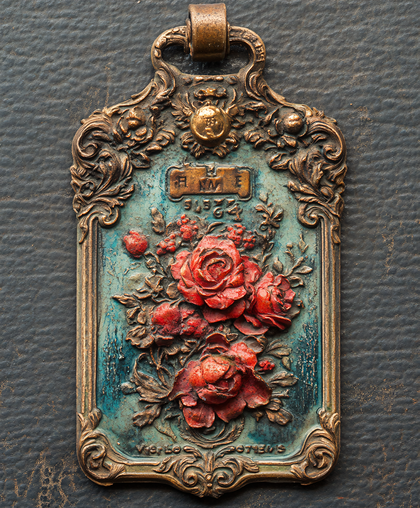 Ornate Floral Bronze Medallion