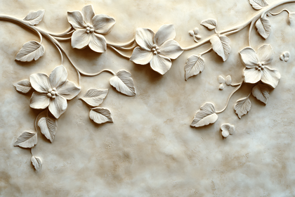 Ornate Floral Relief Wall Panel